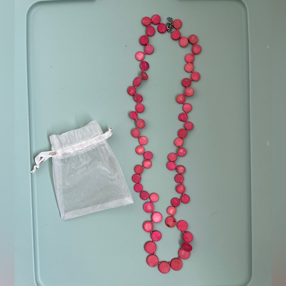 Amrita Singh Pink Beaded Necklace Glossy Finish